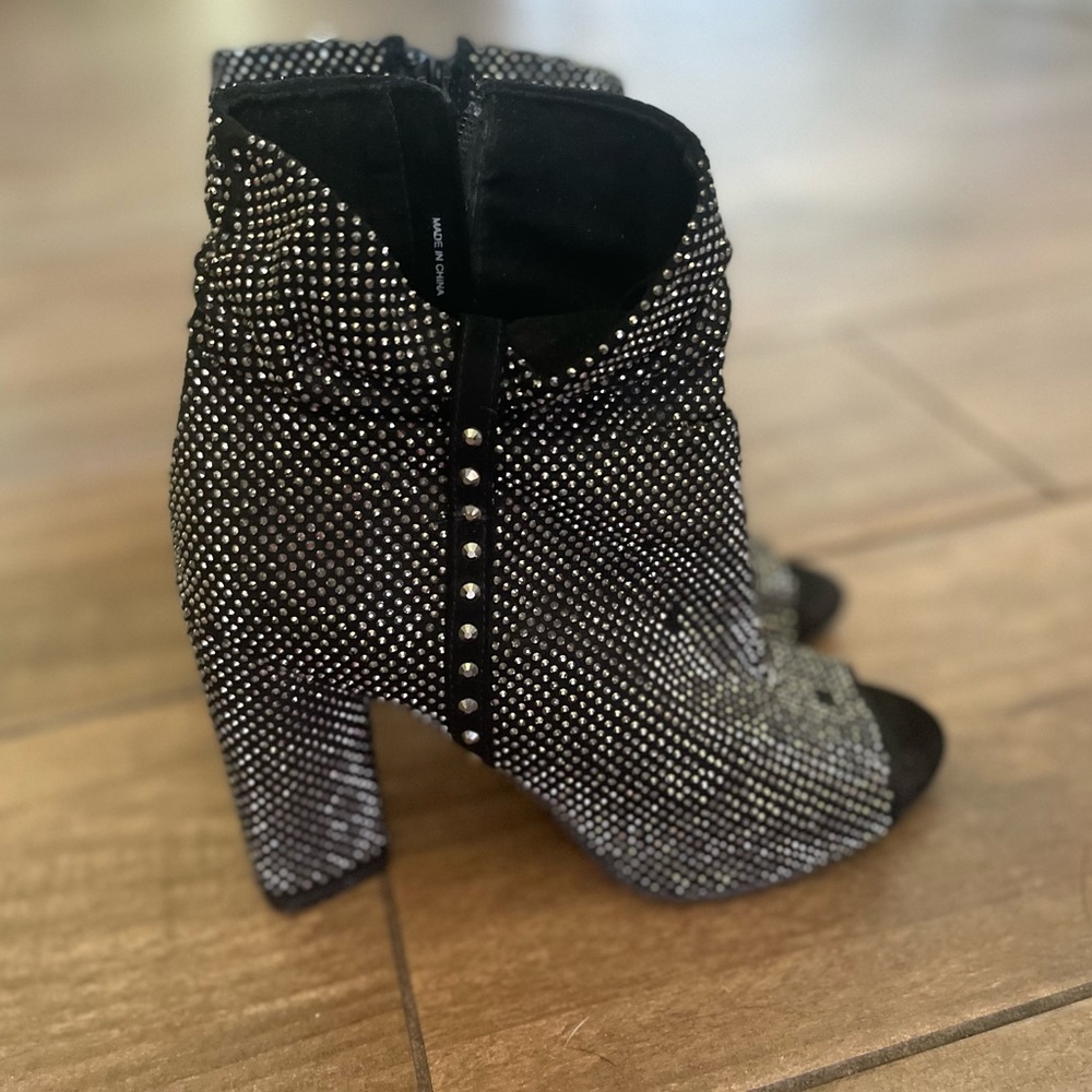 Gianni Bini Rhinestone Peep Toe Booties